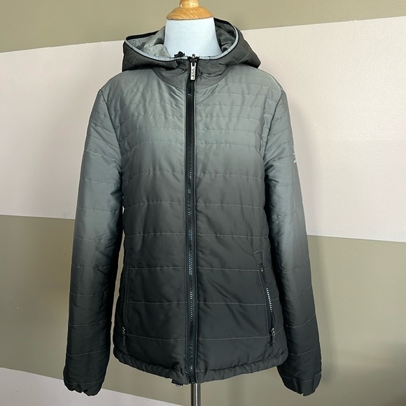 Victorias Secret VSX Sports Reversible Puffer Ombré Gray & Black Coat Size S/p - Picture 1 of 11